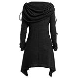 Clearance Sale Orangeskycn Women Pullover Ruched Long Foldover Collar Tunic Top Plus Size