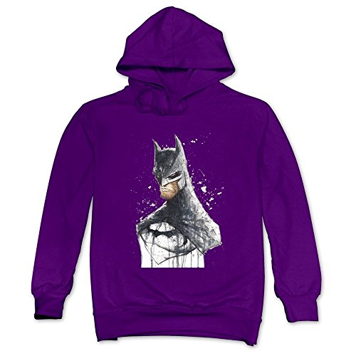 JaHa Men's Marvel Comics Classic Batman Sketch Hoodie Sweatshirt Purple