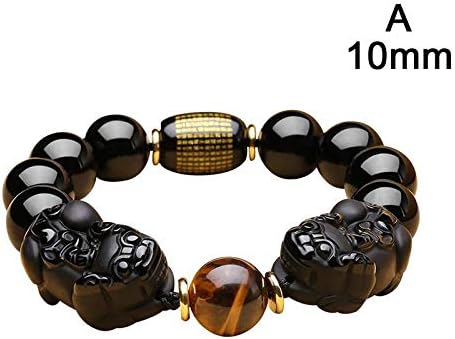 huyipin Natural Gold Obsidian Double Pi Yao Wealth Bracelet
