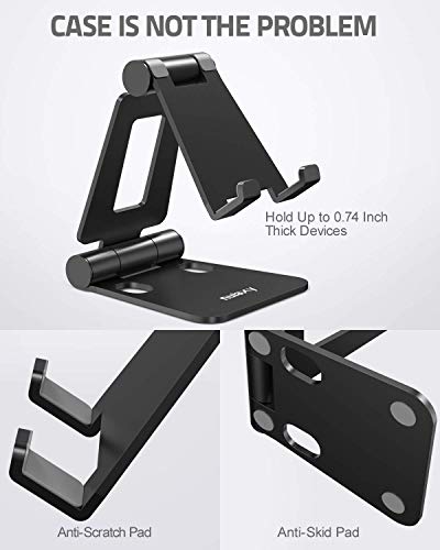 Nulaxy-A4-Cell-Phone-Stand-Fully-Foldable-Adjustable-Desktop-Phone-Holder-Cradle-Dock-Compatible-with-Phone-11-Pro-Xs-Xs-Max-Xr-X-8-iPad-Mini-Nintendo-Switch-Tablets-7-10-All-Phones