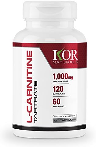 KOR Naturals - Premium L Carnitine 1000mg - Best For Energy Production, Recovery, Or Fat Burning Aid - 500mg Capsules - 120ct