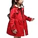 Arshiner Baby Girls Double-Breasted Trench Jacket Coat Dress Windbreaker Outwear (140(Age for 10-11Y), Red(FBA))