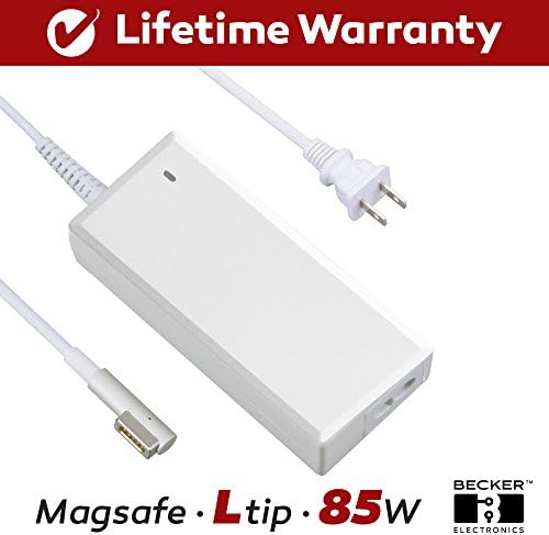 Macbook Pro Charger, 85W Power Adapter Magsafe 1 (L) Style Connector - BECKER - Replacement Charger Apple Mac Book Pro 11 inch / 13 inch / 15 inch / 17 inch (85W Mag1 Rectangular)