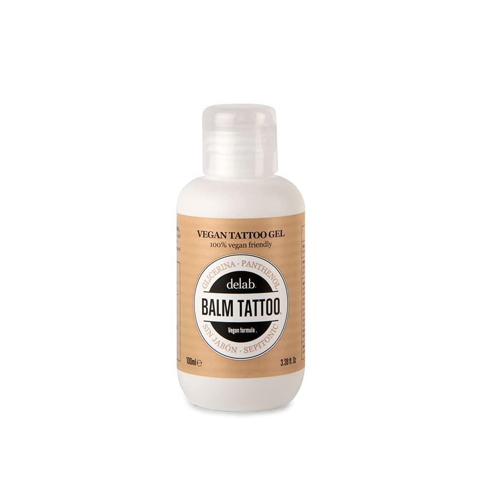 BALM TATTOO - Cleansing Gel for Tattoos - Syndet Vegan Gel Tattoo - Tattoo Aftercare - Moisturizing Formula - For Tattooed Sensitive Skin - Relieves Itching - Moisturizes the Skin - 100 ml