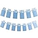 Whaline 1st Birthday Baby Photo Banner for Newborn to 12 Months, Monthly Milestone Photograph Bunting Garland, First Birthday Celebration Decoration (Blue)
