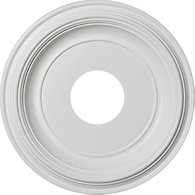 Ekena Millwork CMP13TR 13"OD x 3 1/2"ID x 1 4"P Traditional Ceiling Medallion (Fits Canopies up to 3 1/2"), White
