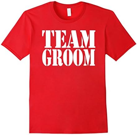 Mens Team Groom Wedding Tee Shirt Medium Red