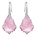 EleQueen 925 Sterling Silver CZ Baroque Drop Hook Earrings Pink Made with Austrian Crystals, Valentine's Day/Mother's Day/Christmas Jewelry Gift