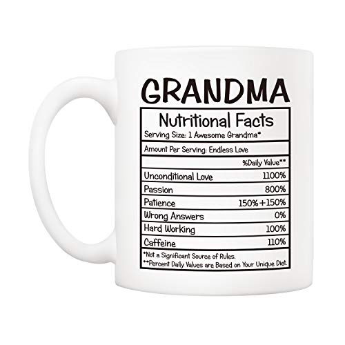 5Aup Mothers Day Gifts Grandma Nutritional Facts Coffee Mug Christmas Gifts, Funny New Gag Novelty G - //medicalbooks.filipinodoctors.org