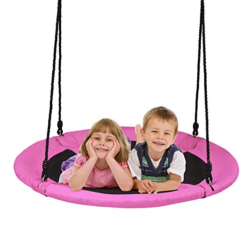 DREAMADE Nestschaukel Garten Schaukel höheverstellbar für In- und Outdoor, Tellerschaukel Rundschaukel Hängeschaukel für…