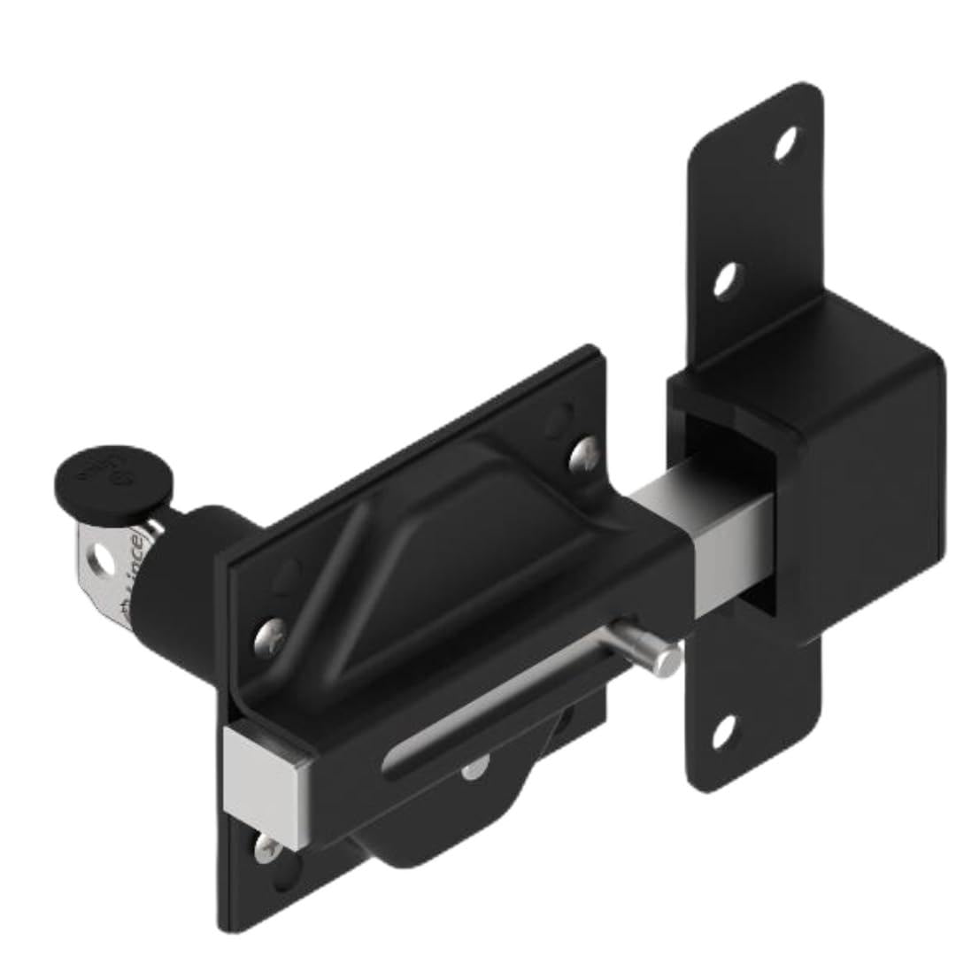 Lince 8422221791147 2970 Weatherproof Security Stainless Steel Black Gate Shed Garage Sliding Bolt Lock, Grey