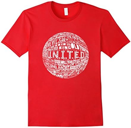 Mens Manchester United - White Typography Print t-shirt Small Red