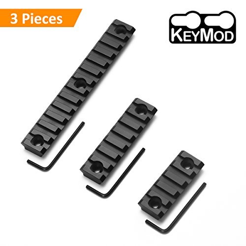 Keymod Picatinny Rail Sections, Apicallife 5 Slot 7Slot 13 Slot Lightweight Picatinny Rail Section for Keymod Handguard Mount Rail System with 3 Allen Wrench & Solid Style,Matte Black