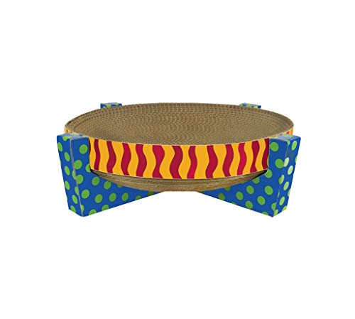 Petstages Easy Life Cat Scratcher and Hammock - Satisfies Kitty's Scratching Needs with Circular Scratchpad Ideal for a Snooze