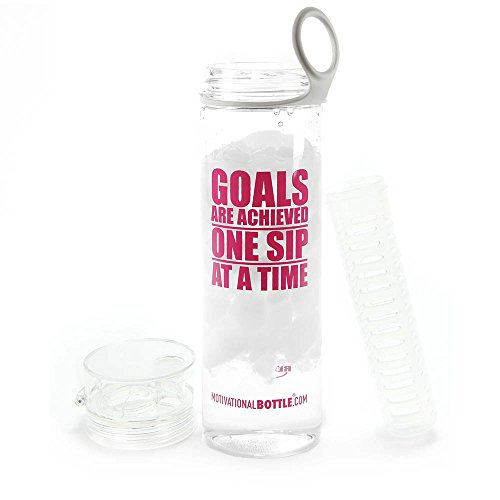 Pink Goals Motivational Infuser Water BottleÂ®