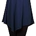 [DRSKIN] Women Handkerchief Hem Long Sleeve Tunic Top (L, Navy)