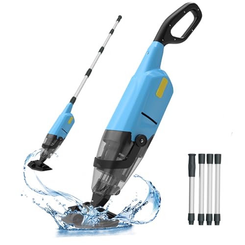 Cordless Handheld Pool Vacuum Cleaner, Rechargeable Pool Vacuum for Above-Ground & In-Ground Pools, Lightweight Spa and Hot Tub Cleaner with Strong Suction