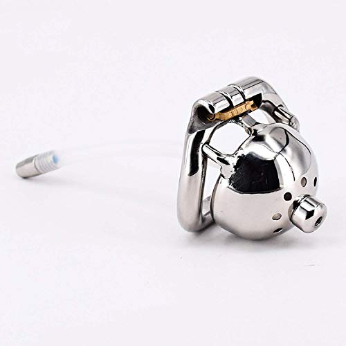 TUYMN Tshirt 1.3" Super Small Male Chastity Cage Metal P-Enis Locked in Chastity Belt De-vice Men C-ock Cage Urethral Stretcher Catheter,36Mm
