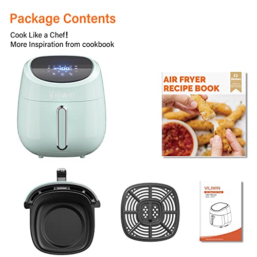 VILIWIN Air Fryer 4.5 QT Digital Upgraded Air Fryers Cooker 8 Preset