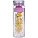 LA Organics Fruit Infuser Water Bottle 24 oz BPA Free Tritan Leak Proof Sport Water Bottle - Free Fruit Infusion Recipe Ebook Gift Included (Purple)