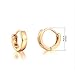 Windshow Slim Cute Brass with Yellow Gold Plated Mini Small Cirlces Huggie Hoop Earrings for Women Cartilage Girls Kids Toddler 0.37