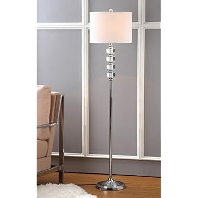 SAFAVIEH Lighting Collection Lombard Street Clear Crystal/ Chrome 60-inch Living Room Bedroom Home Office Standing Floor… 41jNtqAQKUL. SS400