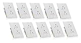 Paladin 20A Tamper Resistant GFCI GFI Receptacle Outlet w/ Wallplate & LED Indicator - UL Certified, White, 20 Amp 125v (10 Pack)