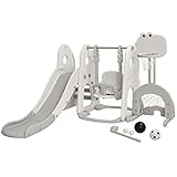 Costzon 6 in 1 Toddler Swing and Slide Set, Kids