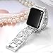 FresherAcc Compatible with Apple Watch Band 40mm 44mm Series 5 4 38mm 42mm Series 3 2, Floral Replacement Straps Compatible for iWatch Bands Bling Women Girls (Silver 40mm 38mm)