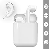 Bluetooth Earbuds Wireless Headphones Stereo In-Ear Earpieces Earphones With Noise Canceling Microphone Built-in Mic Headset for iPhone and Androids (White)