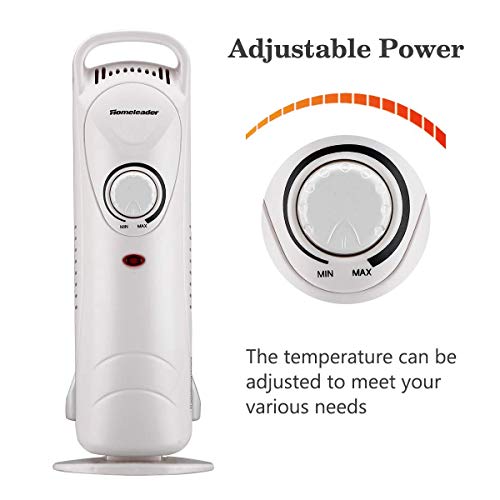 Homeleader Oil Filled Radiator Heater, Portable Overheating Protection Oil Heater, for Home and Office, White - Thumbnail 2