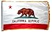 Valley Forge California State Flag 3x5ft Nylon with Indoor Pole Hem and Fringe