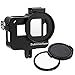 Aluminum Case Frame (Black) for GoPro Hero 7 Black Hero 6 Hero 5 with 52mm UV Filter Skeleton Housing with Microphone Mic Mount for Go Pro Hero7 Black Hero6 - Best Protection for GoPro by SublimeWare