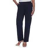 Alfred Dunner Womens Womens Plus-Size Soft Twill Mid-Rise Regular Fit Straight Leg Short Length Casual Pant