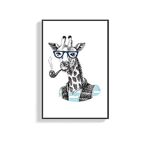 Framed Canvas Wall Art for Living Room, Bedroom Cartoon Animals Canvas Prints for Home Decoration Ready to Hanging - 16x24 inches