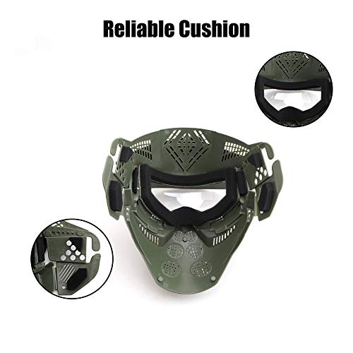 NINAT Airsoft Mask Tactical Masks Full Face with Clearlens Lens Goggles