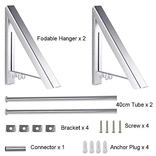 BeGrit Klappbar Wand-Kleiderständer klapphaken Edelstahl Kleiderhaken Platzsparender Kleiderbügel für Wohnzimmer Bad Schlafzimmer Büro (2 Pcs)