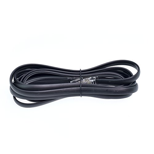 RJ11 6P4C Modular Telephone Extension Cable Phone Cord Line Wire (7 Feet, Black) - Thumbnail 2