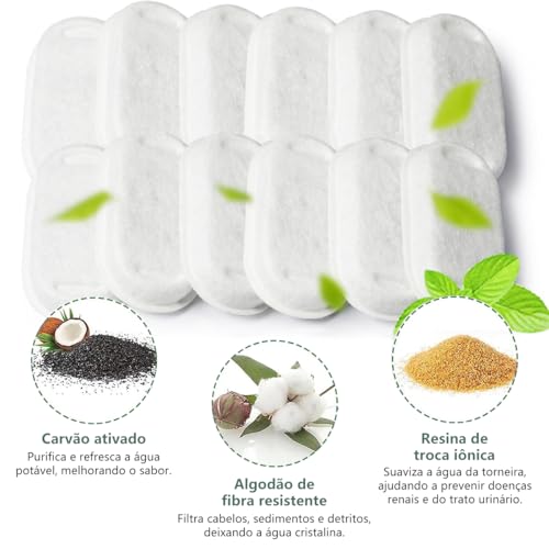 Filtro Bebedouro Gato, Filtro Refil para 3L Fonte de Agua pra Gato, Compatível com VDRBG, VEDO, NEWPET Bebedouro para Gatos NP892, Sistema de Tripla Filtragem com Carvão Ativado, Algodão e Resina (24)