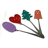 Hampton Direct STAINLESS STEEL HOLIDAY THEMED SPATULAS,Multicolor - SET OF 4