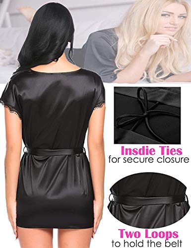 1 Avidlove+Satin+Short+Silky+Bathrobes