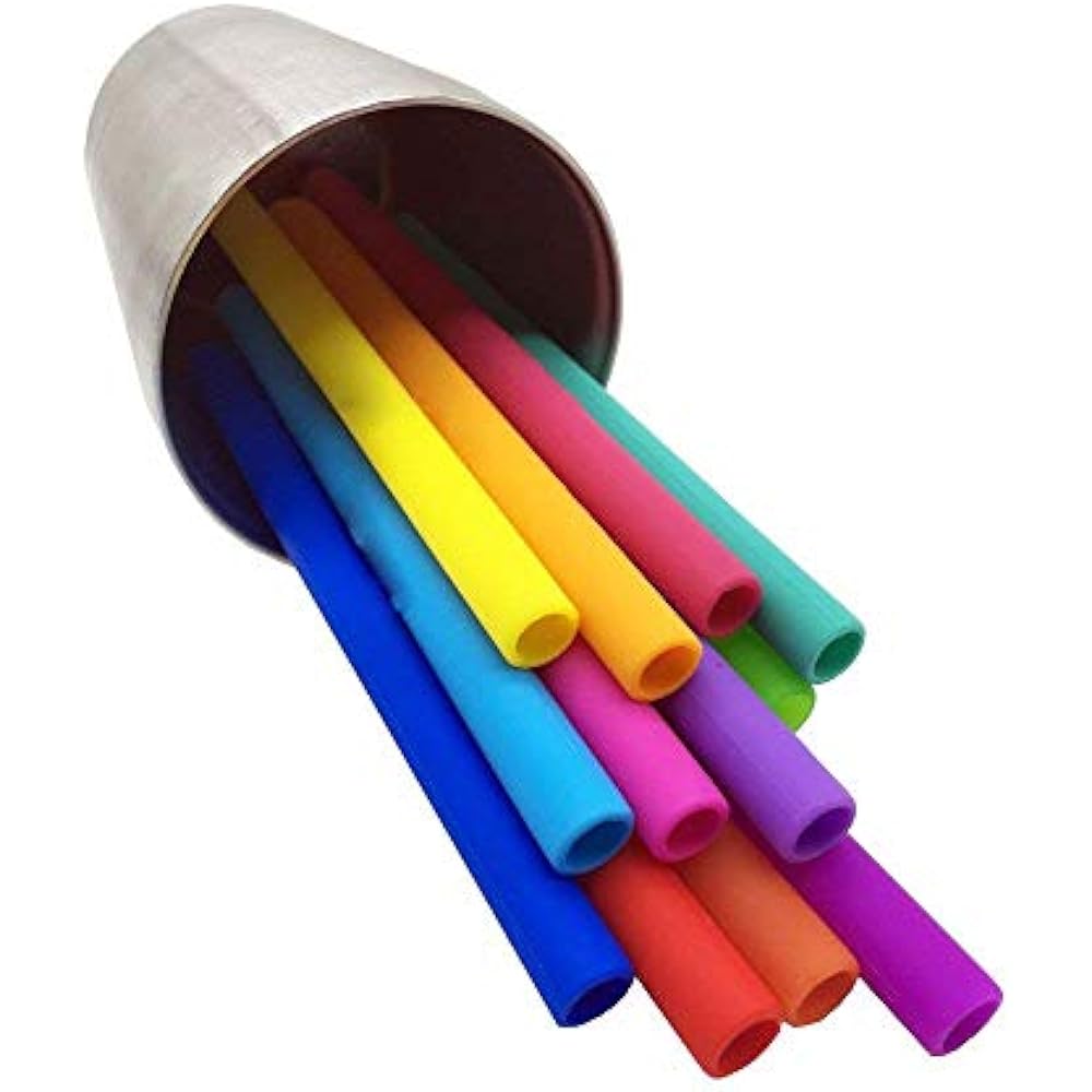 Pack Of Straws 12 Kids Reusable Silicone Drinking Colorful By Durable