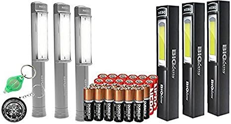 AOR Power Nebo #6306 Big Magnum Larry Flashlight Worklight COB LED Super Bright Magnetic (6 Pack - Silver)