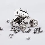 woobud Pocket Artillery Mini Cannon Military Model Kits Miniature Metal Scale Replicas with Pellets , Ramrod and Archaistic Wooden Box for Present Decoration Collection