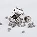woobud Pocket Artillery Mini Cannon Military Model Kits Miniature Metal Scale Replicas with Pellets , Ramrod and Archaistic Wooden Box for Present Decoration Collection primary