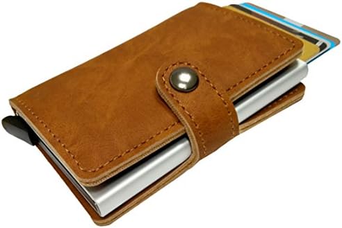 Coiol RFID Blocking Wallet Front Pocket Wallet Minimalist Secure Credit Card Holder (Brown)