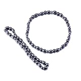 Kuulee High Quality Men Women Black Magnetic Hematite Therapy Arthritis Beads Anklet Bracelet 14 Knots, 1 Piece