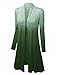 WSK1079 Womens Ombre Open Front Long Cardigan XXXL Olive
