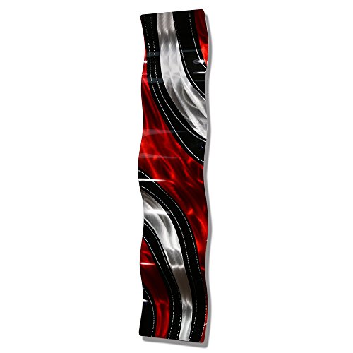 Red, Black and Silver Vibrant Red Metal Wall Accent
