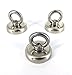 SUNKEE 3pcs Magnetic Hook,40 Pound Round Base Magnet Fastener with Eyebolt Chrome Plate ,Neodymium Iron Boron Magnet With Circular Rings For Salvage,1.26